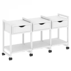 Тумба на колесных опорах наборная. Вариант №4 ЛОФТ ВР.Л-ТН-4.К Металл белый Белый Бриллиант / LOFT VR.L-TN-4.K