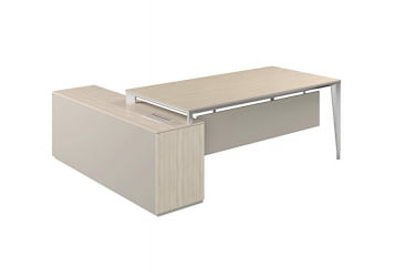 Стол под опорную тумбу 1700 Атлас НЗ-0105.ЙН.АЛ Ясень Наварра Алюминий / Atlas NZ-0105.YN.AL