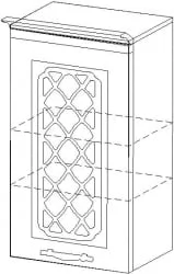 Шкаф с решеткой лев/прав Милана 23.23 Сосна Астрид/Ваниль