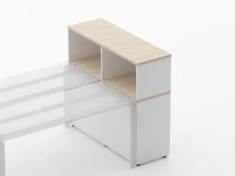 Тумба комбинированная высокая для рабочего модуля Дека 9.04.125 Туя/Белый / Deka
