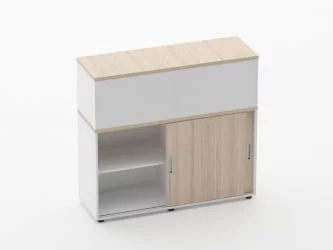 Тумба комбинированная высокая для рабочего модуля Дека 9.04.125 Туя/Белый / Deka