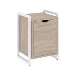 Тумба на регулируемых опорах с распашным фасадом ЛОФТ ВР.Л-Т2.О Металл белый Дуб Аттик / LOFT VR.L-T2.O