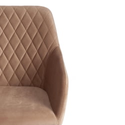 Кресло БРЕМО (мод. 708) ткань/металл, 58х55х83 см, высота до сиденья 48 см, бежевый баркхат 5/черный / BREMO (mod. barkhat