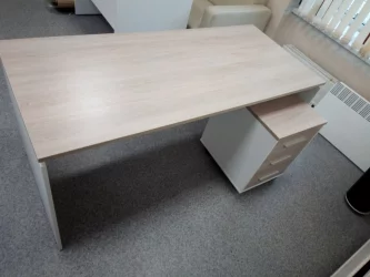 Стол прямой Дека ЛДСП каркас 75.07.16 Дуб Сантана светлый/Белый / Deka