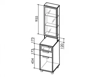 Тумба для обуви Модуль 3 Ясень шимо св/ясень шимо темн
