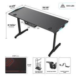 Геймерский стол ЕУРЕКА ГИП 55 Блаcк / EUREKA GIP Black