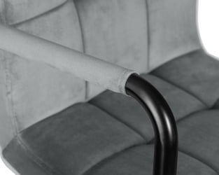 Стул барный ДОБРИН КРУГЕР АРМ БЛАCК (серый велюр (МДЖ9-75)) / DOBRIN KRUGER ARM BLACK (MJ9-75))