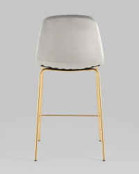 Стул полубарный Валенсия СН велюр Серый золотые ножки / SN