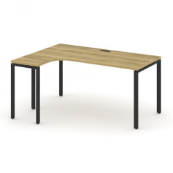 Стол эргономичный левый CОНCЕПТ CН.ОСА-002(Л) Дуб Винченцо Черный / CONCEPT CN.OSA-002(L)