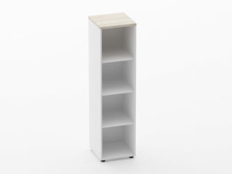 Шкаф 3 узкий открытый Дека 10.16.10 Дуб Сантана светлый/Белый / Deka