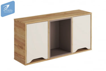 Полка навесная РИCХ ПН-001 Миндаль/Глиняный серый/дуб крафт золотой / RICH