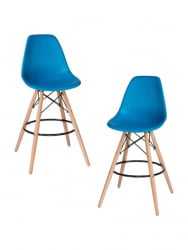 Стул барный ДОБРИН ДСВ БАР (ножки светлый бук, цвет сиденья голубой (БЕ-02)) 2 шт / DOBRIN DSW BAR (BE-02))