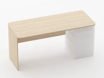 Стол прямой под встроенную тумбу Глассй 1.101.16Пр Бук светлый / Glassy