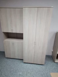 Шкаф высокий закрытый с нишей Твин 16.16.151 Дуб Сантана светлый / Twin