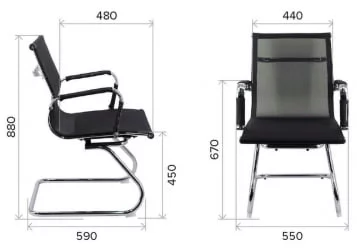 Кресло для посетителей Опера CФ сетка Золотой / Opera CF