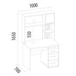 Стол для школьника Мегаполис 55.26.1 Сосна Астрид