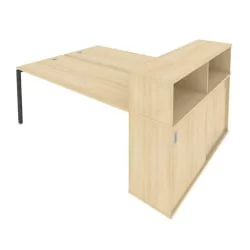 Рабочая станция с опорным шкафом-купе Метал Сйстем Б.РС-СШК-2.5 Акация/Антрацит / Metal System