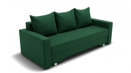 Зеленый диван Квадро-3 ППУ (ЗР) Цвет фасада: Зеленый; Тип: Прямой; Материал фасада: Металл/Велюр