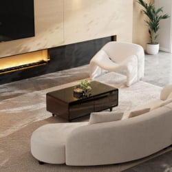 Умный кофейный столик с холодильником ЕУРЕКА ТБ135, Валнут+Блаcк / EUREKA TB135, Walnut+Black