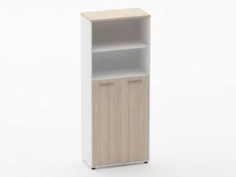 Шкаф 4 широкий 2 полки открытые, 3 полки закрытые Дека 10.19.131 Туя/Белый / Deka