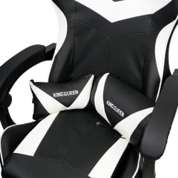 Кресло 088 цвет черный/белый с массажем 088-блаcк-вхите-масс / 088-black-white-mass