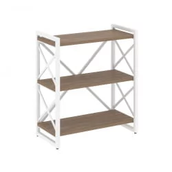 Стеллаж на регулируемых опорах - 3 полки ЛОФТ ВР.Л-МСТ.О-3.8 Металл белый Дуб Аризона / LOFT VR.L-MST.O-3.8