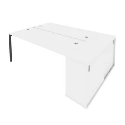 Рабочая станция с опорным шкафом-купе Метал Сйстем Б.РС-СШК-1.5 Белый/Антрацит / Metal System