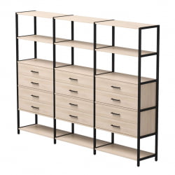 Набор стеллажных систем Еверпроф ЕВО №10 Дуб Соната Черный / Everprof EVO