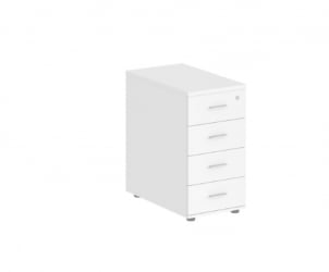 Тумба приставная с 4 ящиками-метабоксами Сигма СГ.522.ВХ.ВХ.М Белый / Sigma SG.522.WH.WH.M