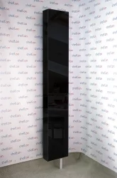 Поворотный шкаф в черном глянцевом стекле Лупо Шелф (правый) Беленый дуб