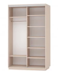 Шкаф-купе двухдверный Экспресс Дуо Комби 1400х2400х Белый снег / 1400х2400h