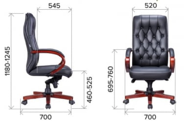 Кресло для руководителя Еверпроф Монако Воод Кожа Черный / Everprof Monaco Wood