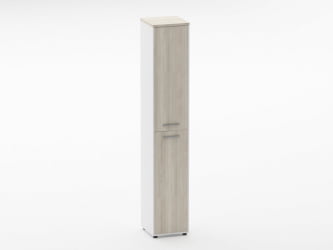 Шкаф 5 узкий закрытый Дека 10.23.16Пр Дуб Сантана светлый/Белый / Deka