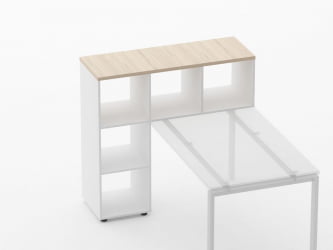 Стеллаж к столу Дека 9.08.12 Туя/Белый / Deka