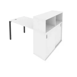 Рабочая станция с опорным шкафом-купе Метал Сйстем Б.РС-СШК-3.2 Белый/Антрацит / Metal System