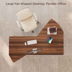 Стол компьютерный с электроприводом Еурека ЕРК-ЕДИ-ФС-ВН (Фан шапед), орех / Eureka ERK-EDI-FS-WN (Fan shaped),