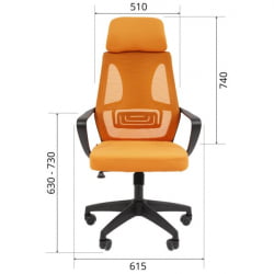 Кресло руководителя CХАИРМАН CХ636 ткань/сетка оранжевый, белый пластик (М) / CHAIRMAN CH636 (M)