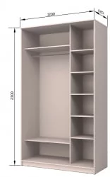 Шкаф-купе Хит-23-12-77 Орхидея Белая шагрень