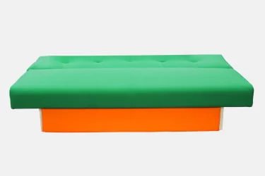 Диван тканевый МАНГО 4 (2 категория) Зеленый Оранжевый / MANGO