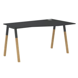 Стол эргономичный правый Форта ФCТ 1367 Р Черный графит Дуб Гамильтон / Forta FCT R