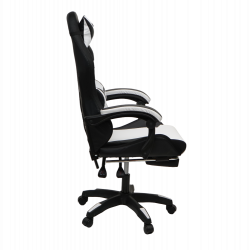 Кресло 908 КИНГКУЕЕН цвет черный/белый с массажем и подсветкой 908-блаcк-вхите-масс / KINGQUEEN 908-black-white-mass