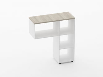 Стеллаж к столу Дека 9.06.10 Дуб Сантана светлый/Белый / Deka