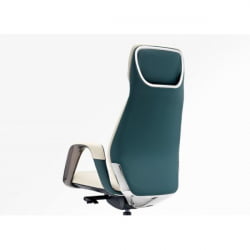 Эргономичное кресло руководителя Еурека ОC07 СЕРЕНЕ (Наппа кожа), белое / Eureka OC07 SERENE (Nappa