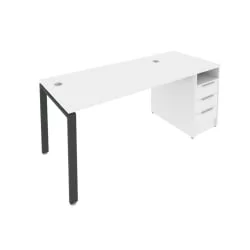 Рабочая станция с опорной тумбой Метал Сйстем Б.РС-СТП -1.3 Белый/Антрацит / Metal System