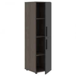 Шкаф-колонка с двумя глухими малыми дверьми (правый) ВЕЛИОН ВМCС 40.4 Р Яшма черный Дуб Сильвер / VELION VMCS R