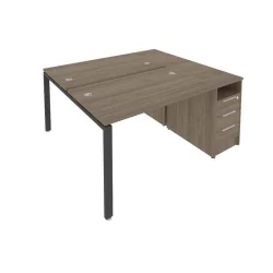 Рабочая станция с опорной тумбой Метал Сйстем Б.РС-СТП-2.2 Вяз/Антрацит / Metal System