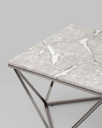 Журнальный столик Авалон блаcк 122*66 Серый мрамор / black