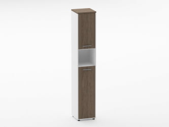 Шкаф 5 узкий закрытый, с нишей Дека 10.23.14Л Дуб Верцаска/Белый / Deka