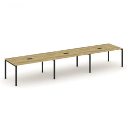 Стол переговорный (3 столешницы) CОНCЕПТ CН.ПРГ-034 Дуб Винченцо Черный / CONCEPT CN.PRG-034