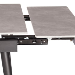 Раздвижной стол Лорд Грей/Лорд Грей столешница керамика (матовая) /опоры металл, светло-серый/черный, (120+30+30)кс80кс75 см / Lord Grey/Лорд (120+30+30)x80x75